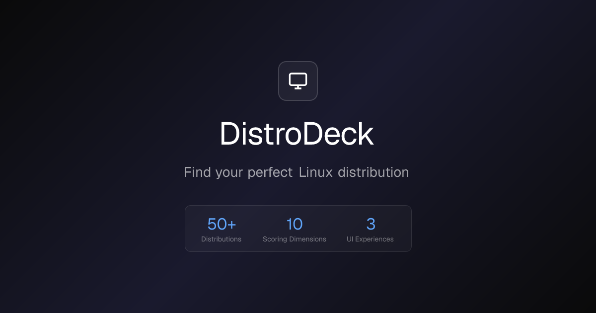 DistroDeck - Find Your Perfect Linux Distribution
